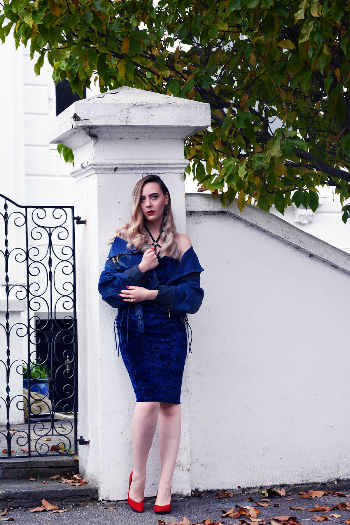 Edita in Blue Velvet Boohoo, Vintage and Marks and Spencer 6