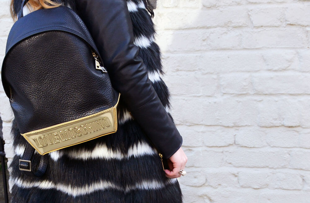 Edita in Biba coat, HM jeans, Cesare Paciotti, Moschino backpack, D&G glasses 5
