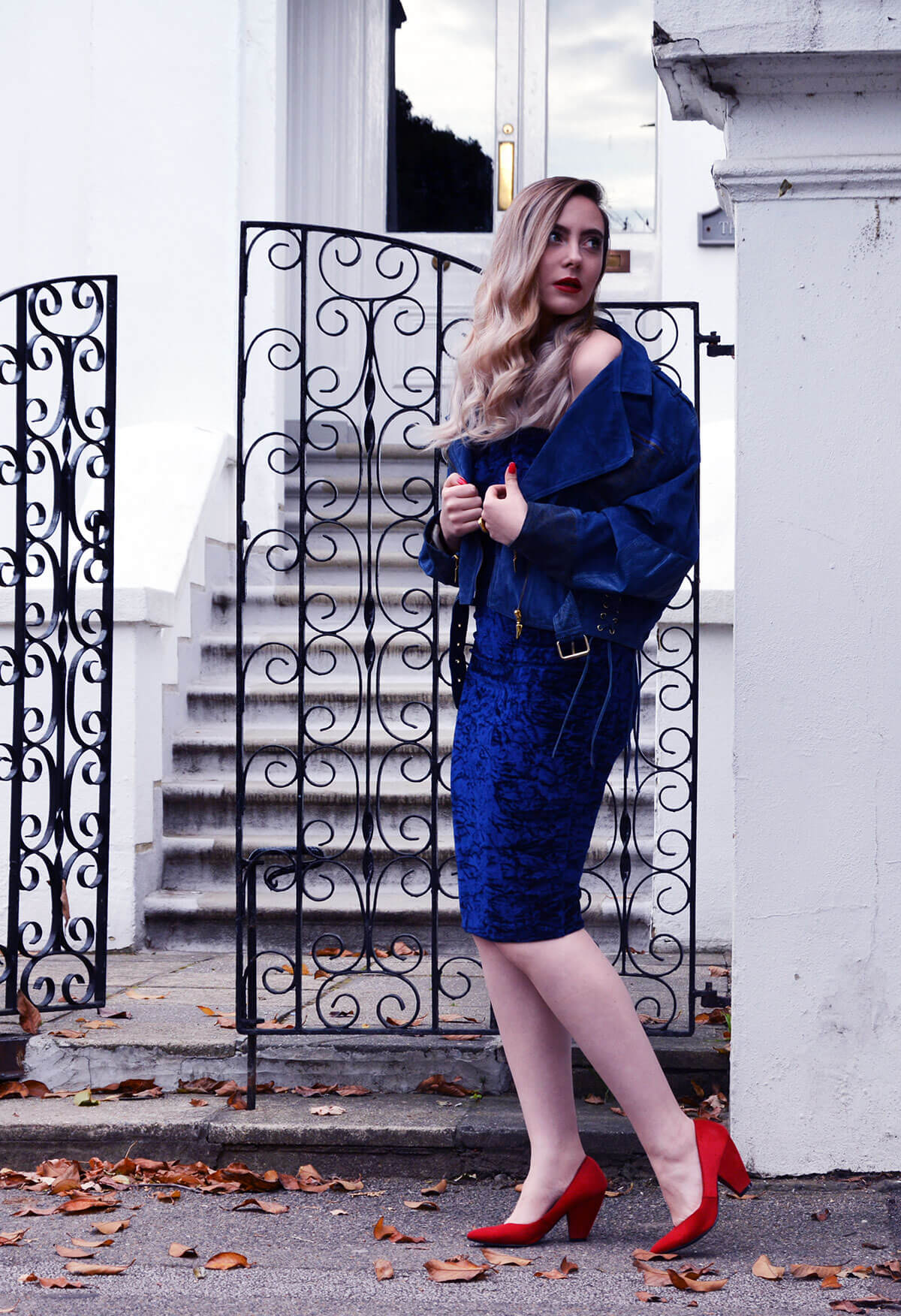 Edita in Blue Velvet Boohoo, Vintage and Marks and Spencer 13