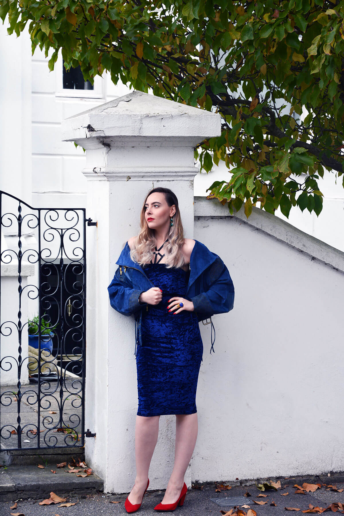 Edita in Blue Velvet Boohoo, Vintage and Marks and Spencer 8