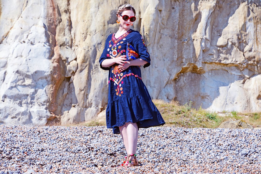 Edita in a beach outfit